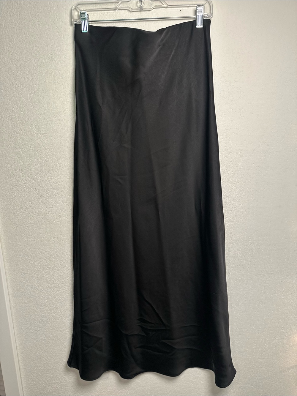 SHEIN Black Satin Maxi Slip Skirt